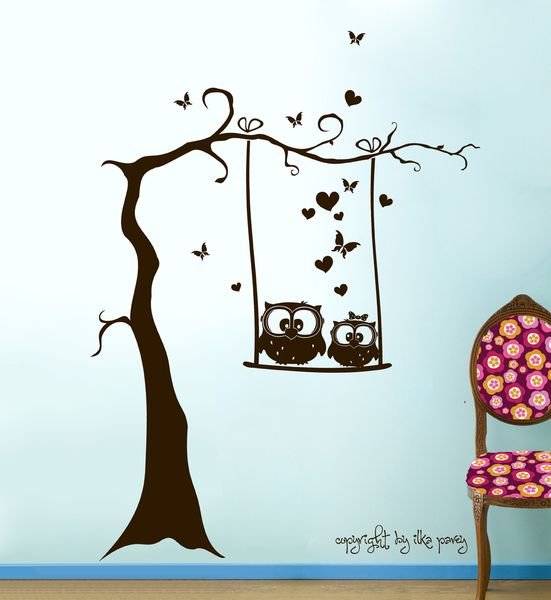 Трафареты деревьев для декора стен