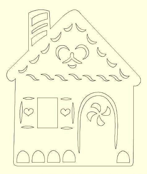 Трафарет домика для вырезания
