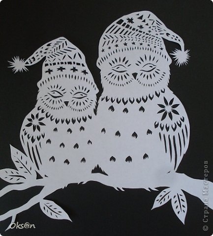 Вытынанки птицы на окна на новый год