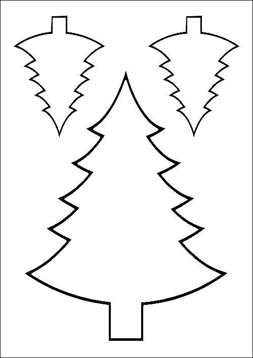 Трафарет елки для вырезания