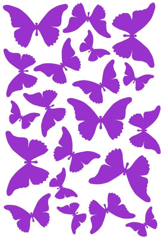 Трафарет бабочки на стену