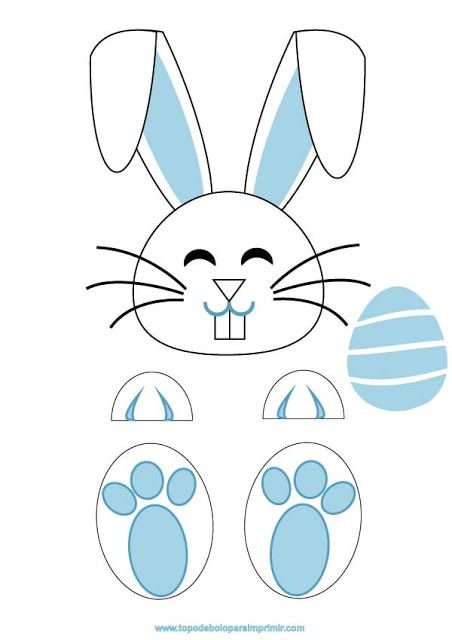 Аппликация зайчик из бумаги