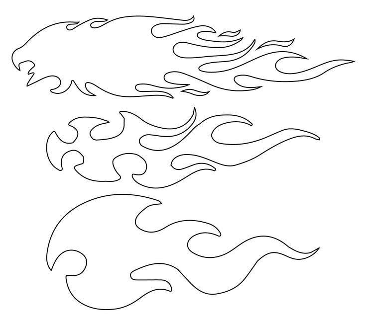 Языки пламени трафарет