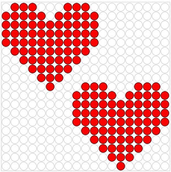 Плоское сердечко из бисера