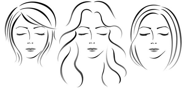 Контур женского лица