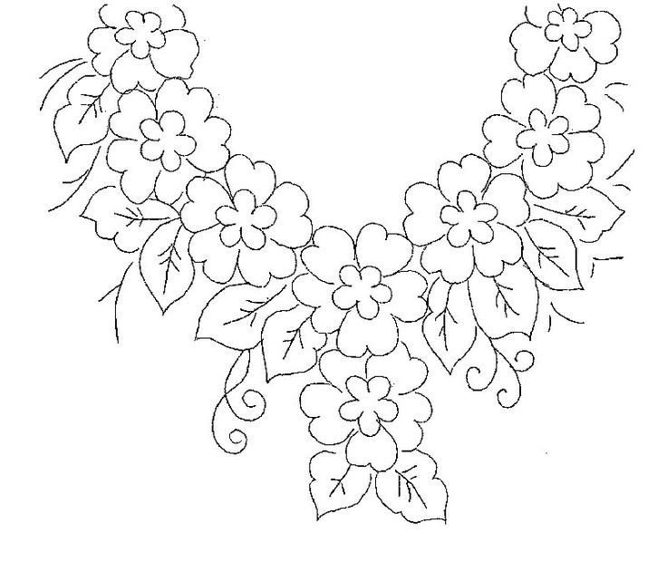 Цветочные узоры для вышивки гладью