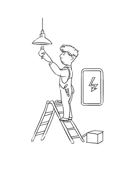 Электрик раскраска для детей