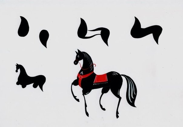 Роспись коня Городецкая роспись