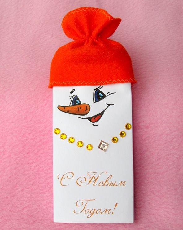 Упаковка шоколадки Снеговик