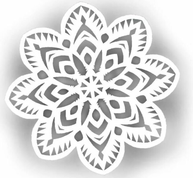 Снежинка трафарет для вырезания