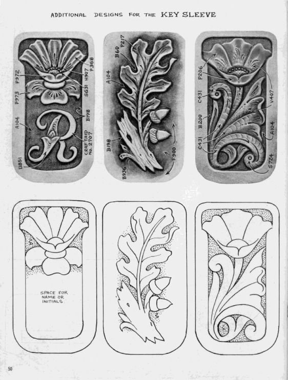 Тиснение Шеридан на коже эскизы