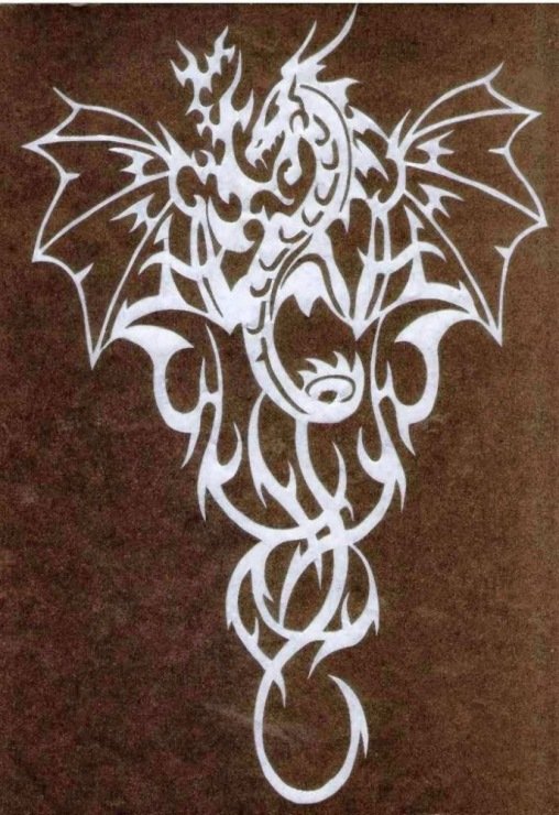 Ажурное вырезание дракон
