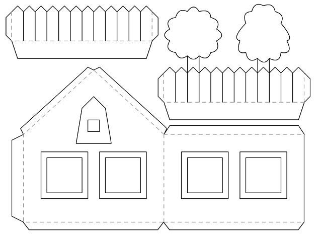 Шаблон домика для аппликации
