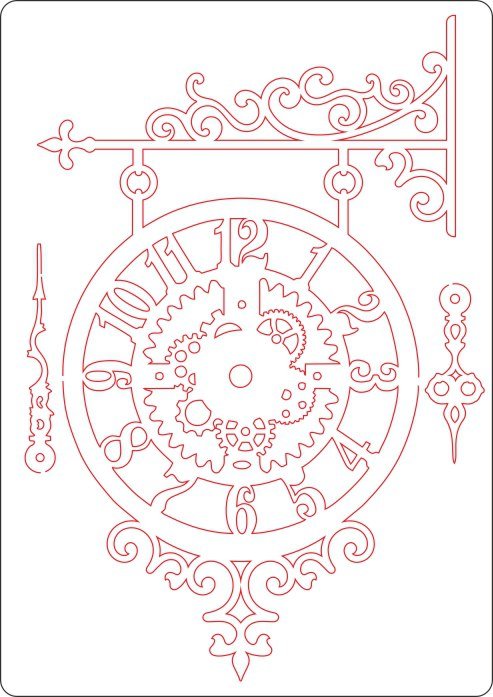 Макет часов для лазерной резки