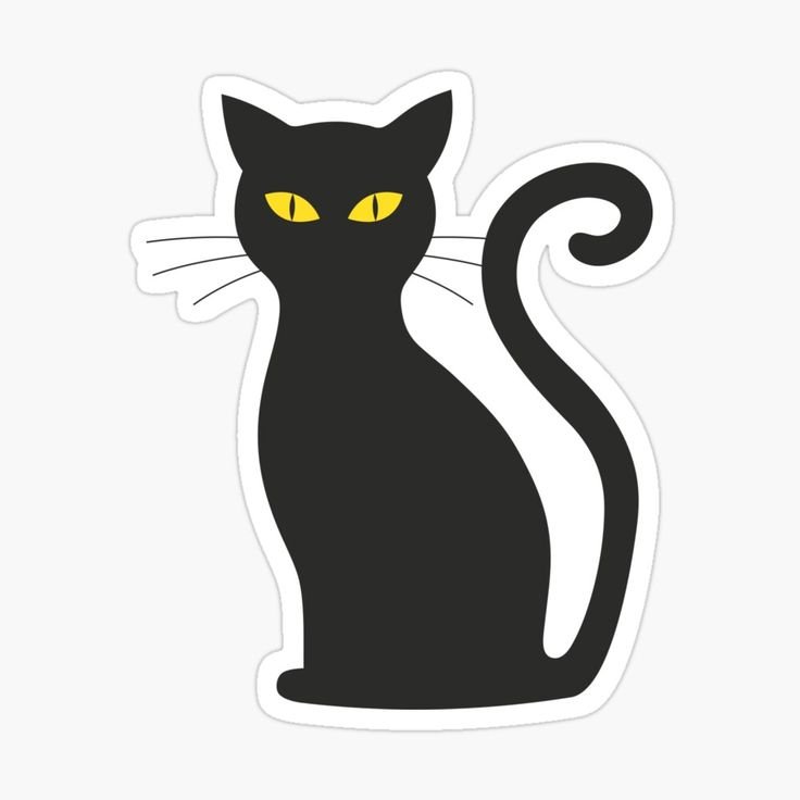 Силуэт кошки трафарет для декора