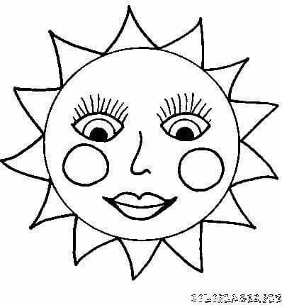 Солнышко раскраска для детей