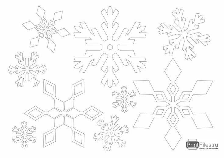 Снежинка трафарет для вырезания