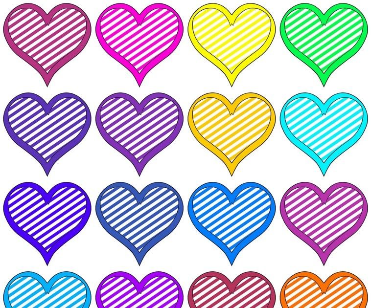 Цветные сердечки