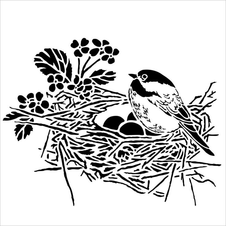 Вытынанки птицы на дереве