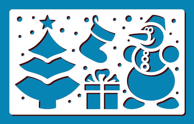 Трафареты для снега на окна