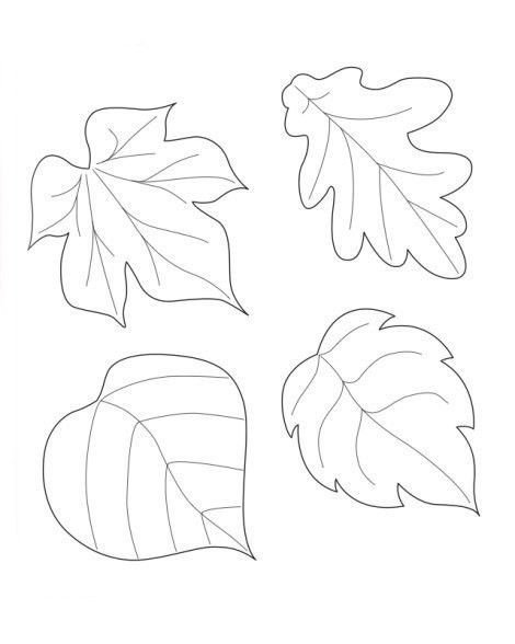 Осенние листочки раскраска