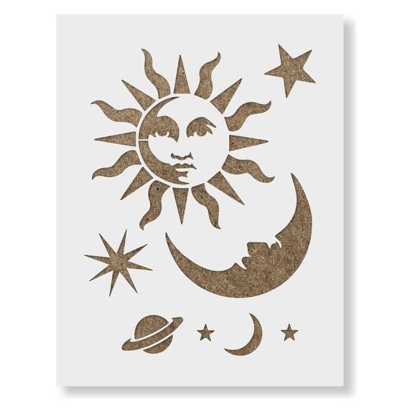 Трафарет солнце и Луна