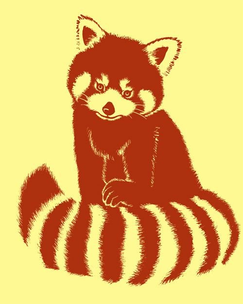 Красная Панда силуэт