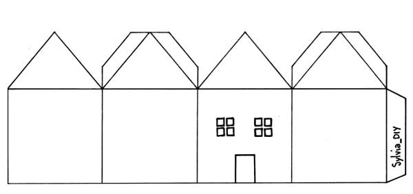 Развёртка домика для склеивания
