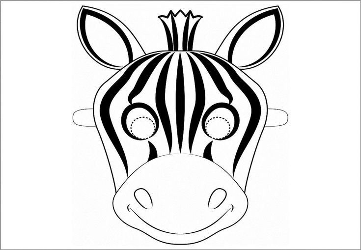 Раскраска маски животных для детей