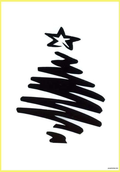 Трафарет елка для искусственного снега