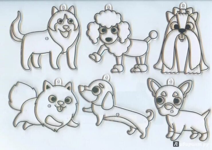 Трафарет собаки для рисования