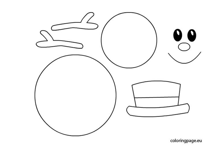 Снеговик заготовка для аппликации