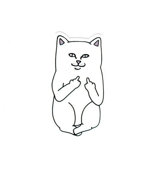 Кот с факом наклейка