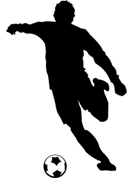 Силуэты футболистов черно-белые