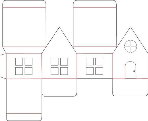 Развертка бумажного домика