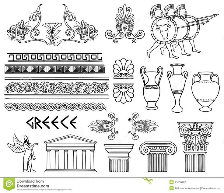 Древнегреческий орнамент Меандр круговой