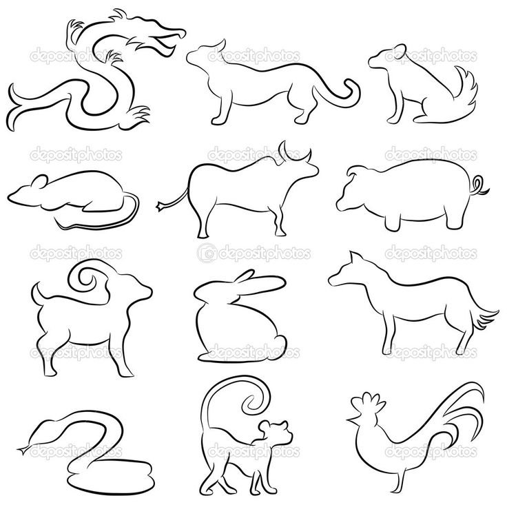 Стилизация животных одной линией