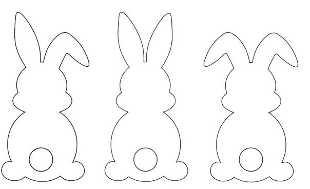 Трафарет зайца для вырезания на Пасху