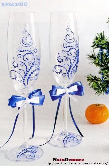Расписные бокалы на свадьбу