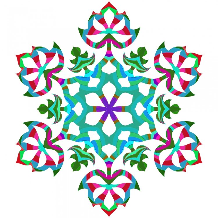 Снежинки красочные