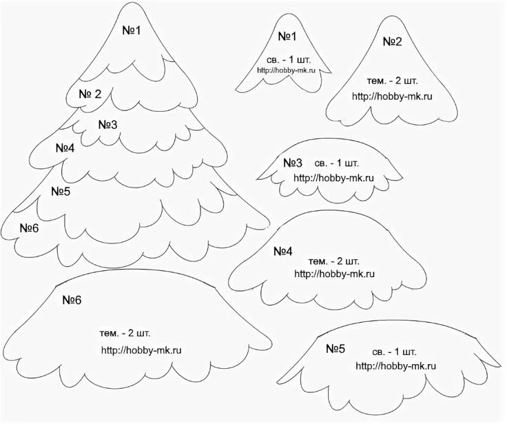 Елочка из фетра выкройка