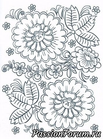 Петриковская роспись трафареты