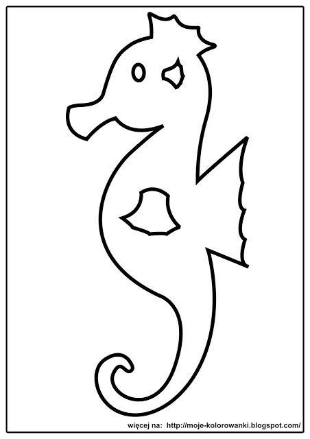 Морской конек трафарет