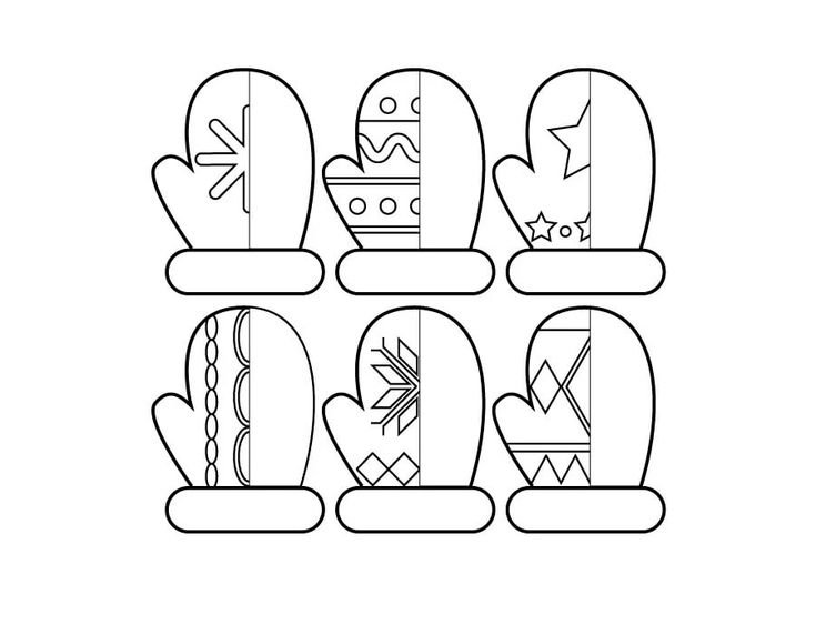 Варежки раскраска