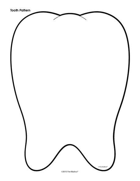 Трафарет зуба для детей
