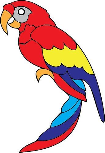 Попугай рисунок