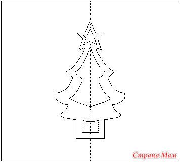 Трафарет елки для открытки