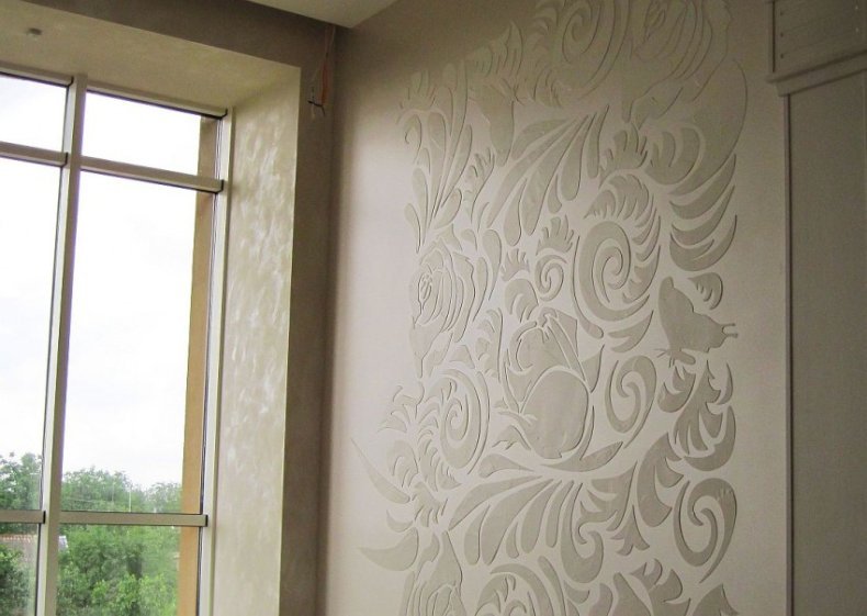 Трафаретная декоративная штукатурка