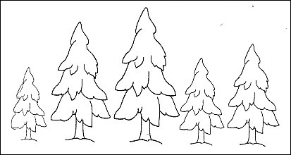 Зимний лес раскраска