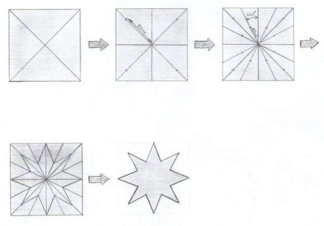 Восьмиконечная звезда из бумаги объемная